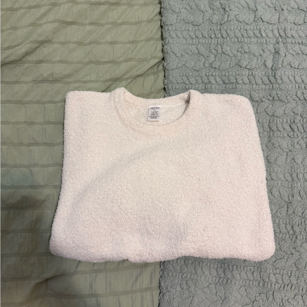 Calvin Klein Cream Pullover Sweater and Lounge Pants